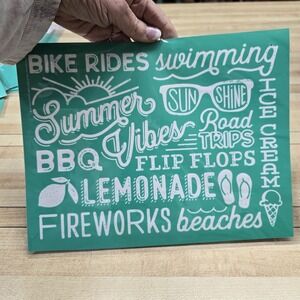 "Summer Vibes" Chalk Couture Transfer Stencil Sz B RETIRED 8.5x11" DIY Crafting